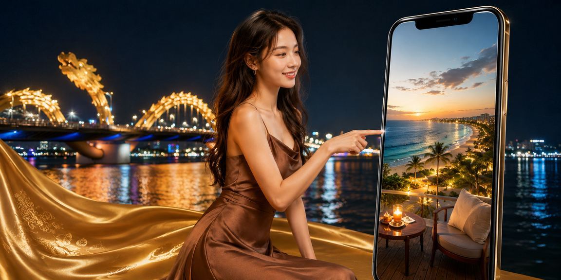Người dùng Đà Nẵng mặc áo dài trải nghiệm casino trên điện thoại di động