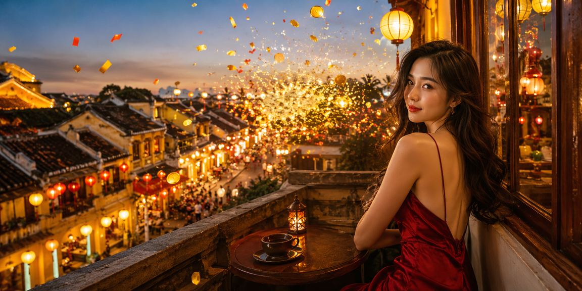 Không gian cà phê tại Hội An – người dùng thực hiện giao dịch cá cược và kiểm tra số dư tài khoản